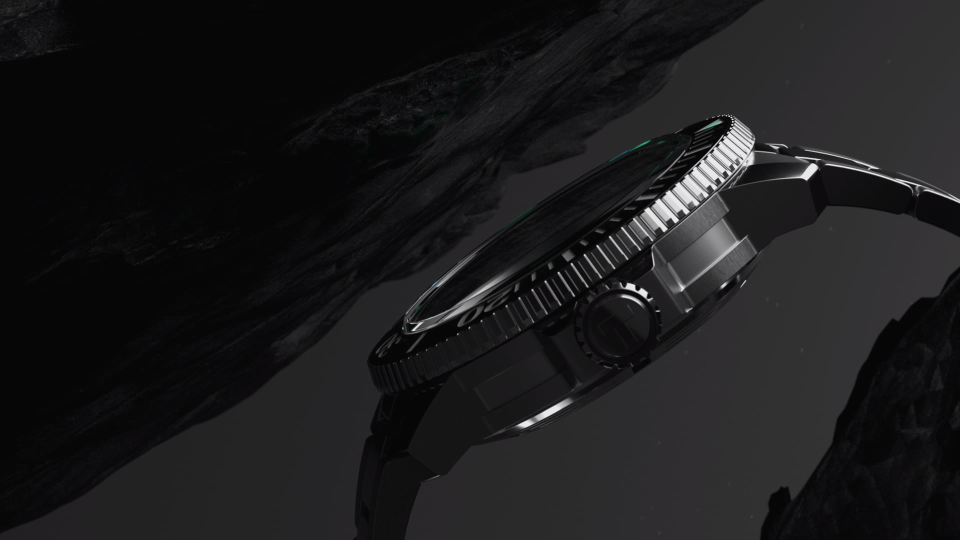 Tissot，painting in water colours，wave，sapphire，Product video dynamic effect，