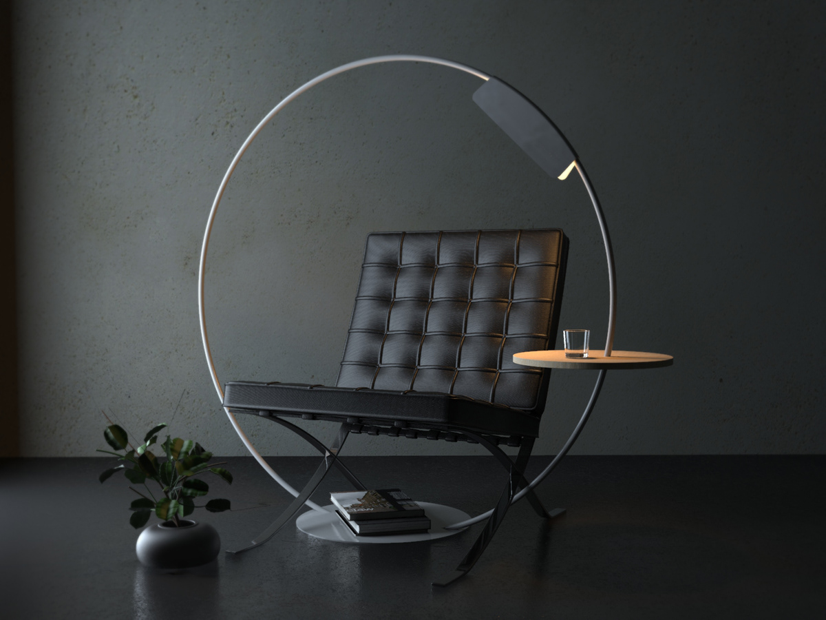lamp，annular，Render，Armchair，