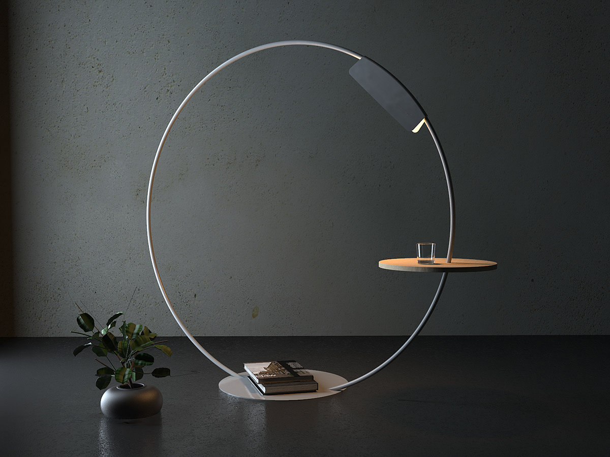 lamp，annular，Render，Armchair，