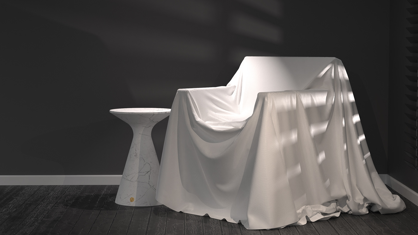 Marble，cloth，tea table，