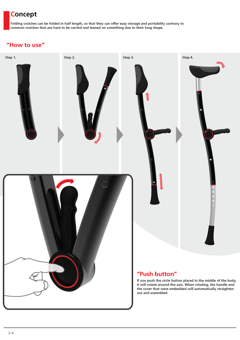 practical，a cane，fold，2013 red dot award，