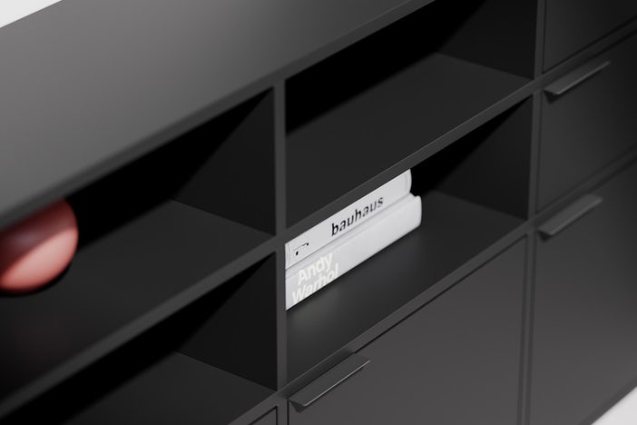 type02，Matte black，Acrylic foil，bookshelf，