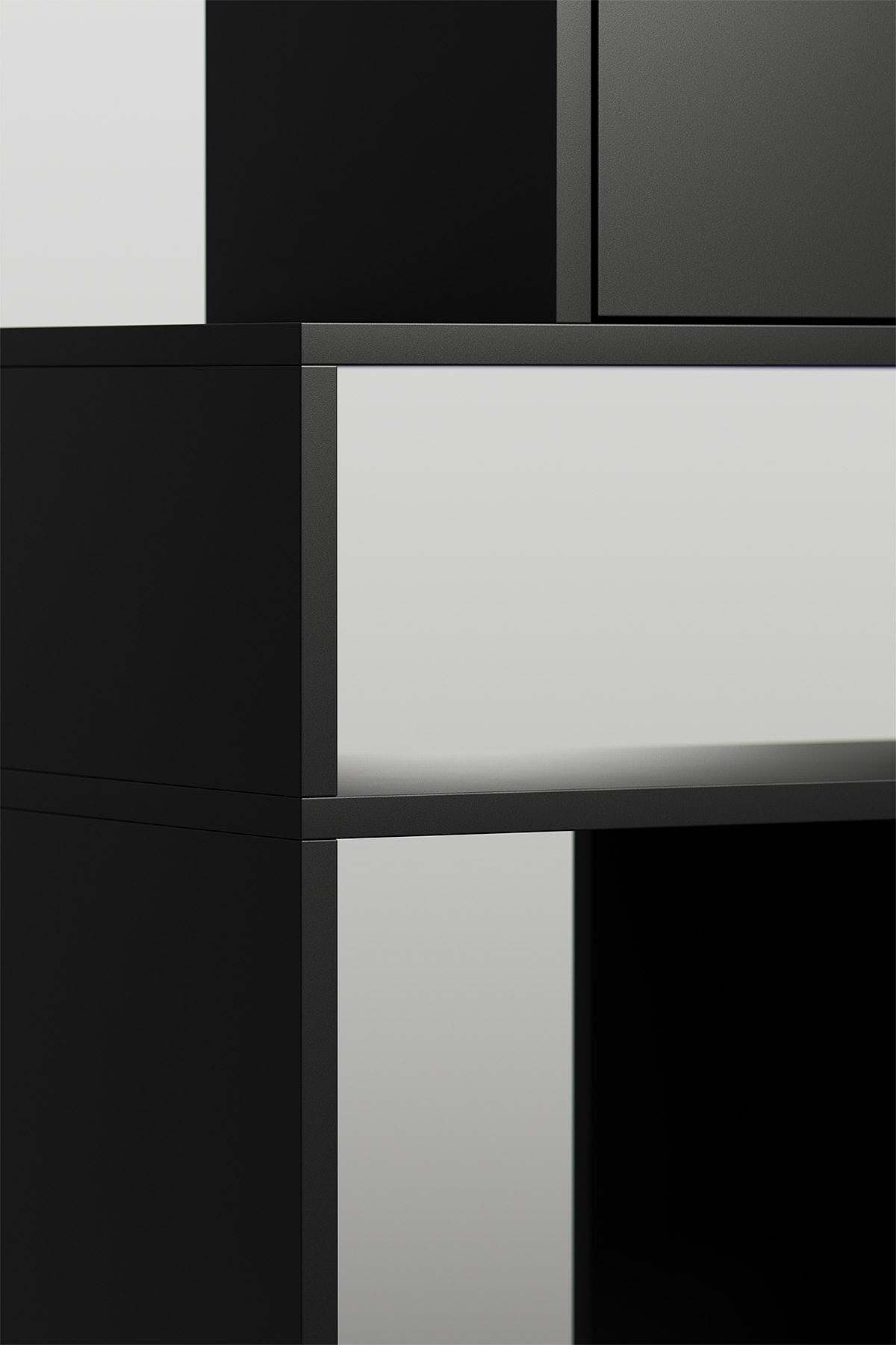 type02，Matte black，Acrylic foil，bookshelf，