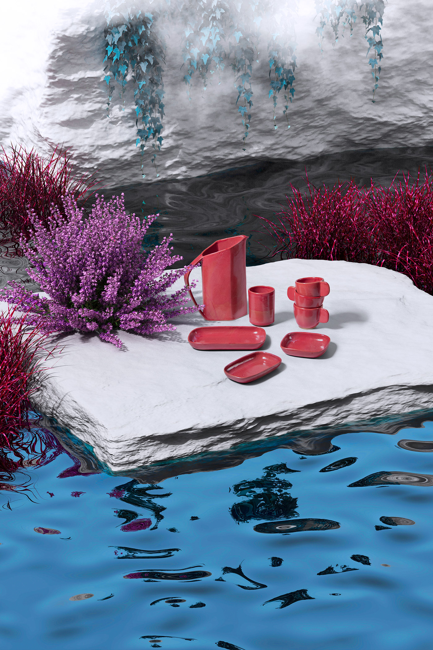 ceramics，Exhibition，a plate，Water cup，pot，