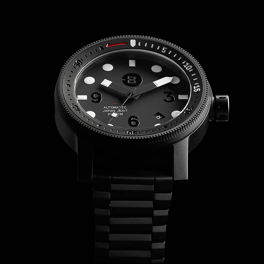 Wrist watch，waterproof，diver，black，