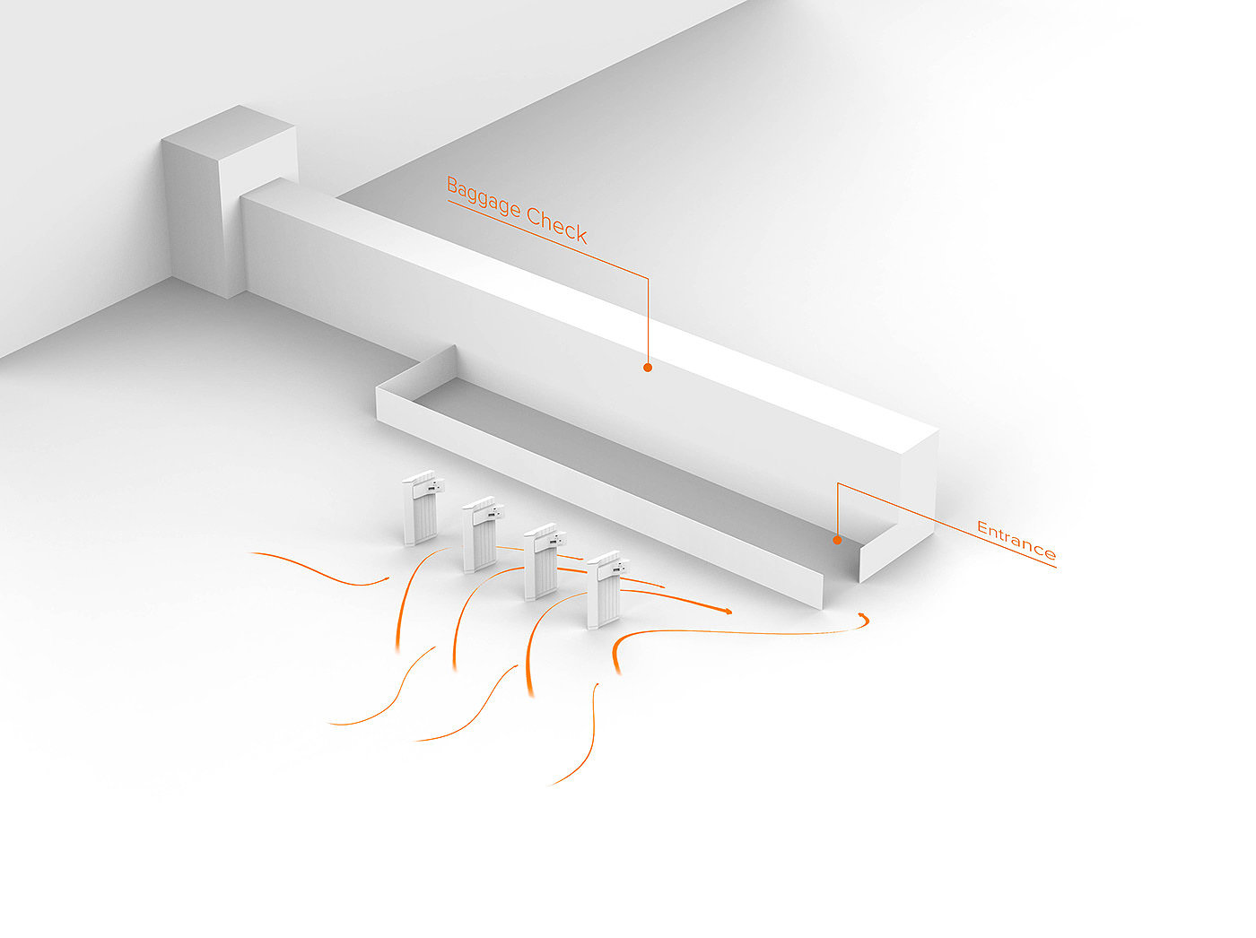 FLOWN，Flow form，Airport kiosk，Aerodynamic flow，braille，Airport space flow，