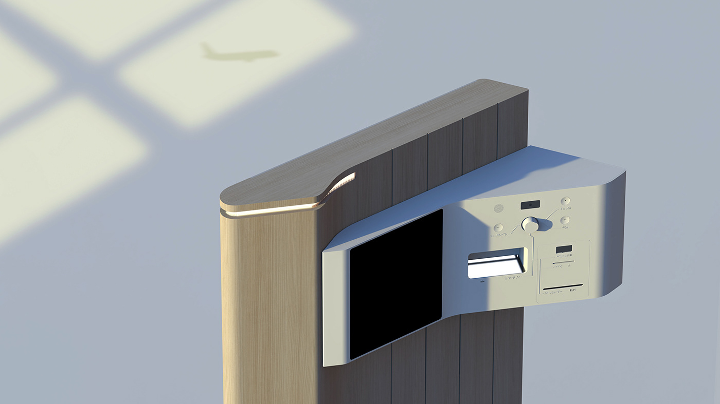 FLOWN，Flow form，Airport kiosk，Aerodynamic flow，braille，Airport space flow，