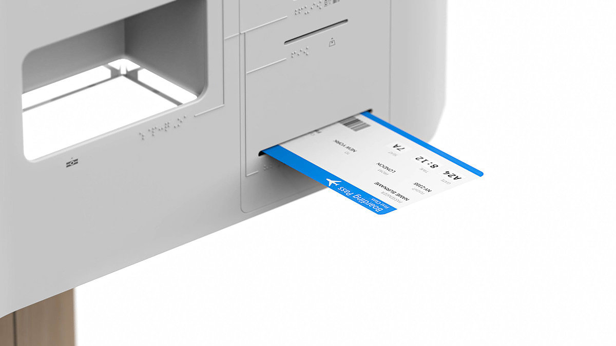 FLOWN，Flow form，Airport kiosk，Aerodynamic flow，braille，Airport space flow，