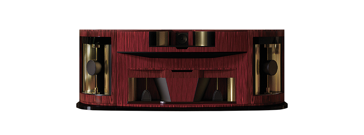 JBL HARMAN，PARAGONS，Furniture speaker，Four speakers，Red sandalwood，