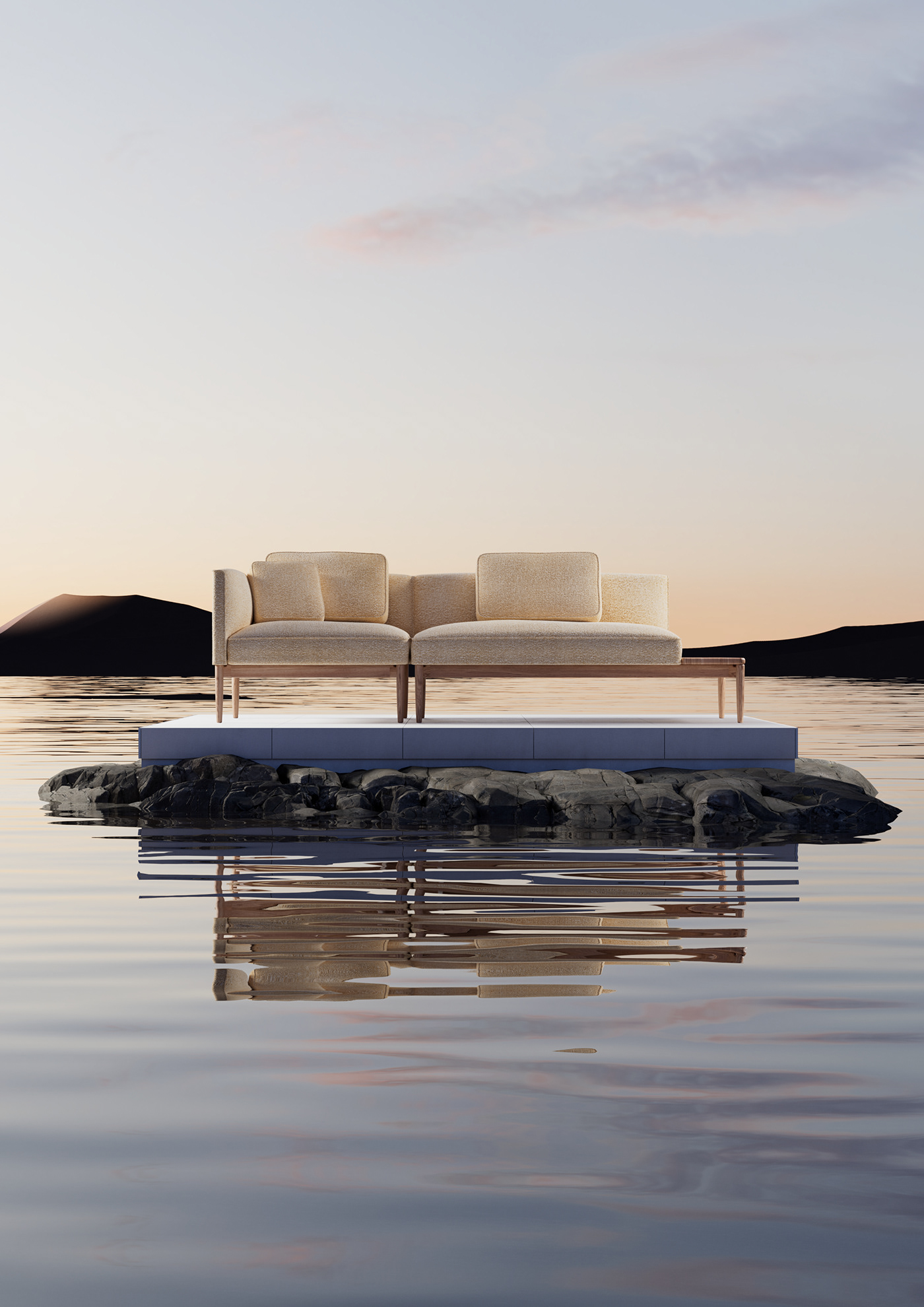 sofa，comfortable，cgi，Set design，