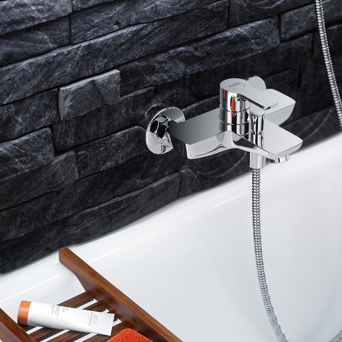water tap，Shower head，Rendering，stainless steel，