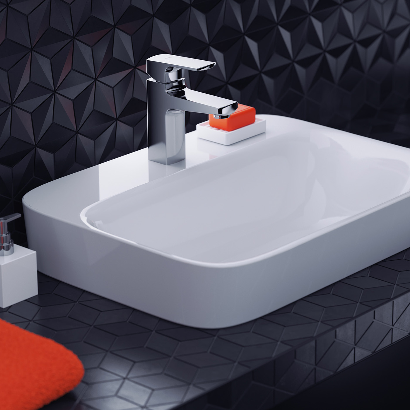 water tap，Shower head，Rendering，stainless steel，