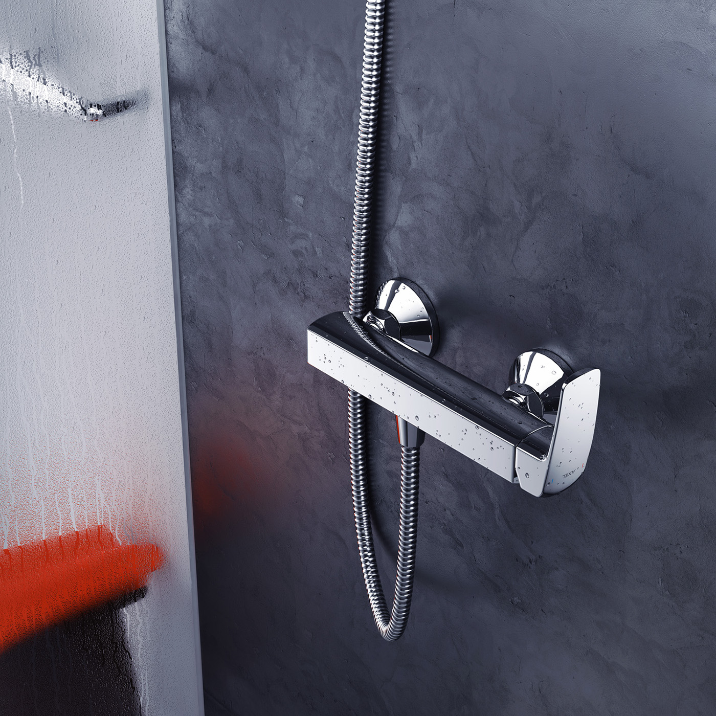 water tap，Shower head，Rendering，stainless steel，