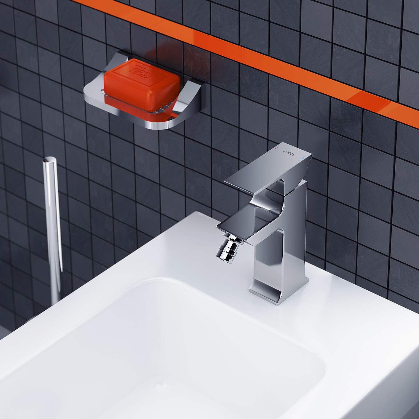 water tap，Shower head，Rendering，stainless steel，