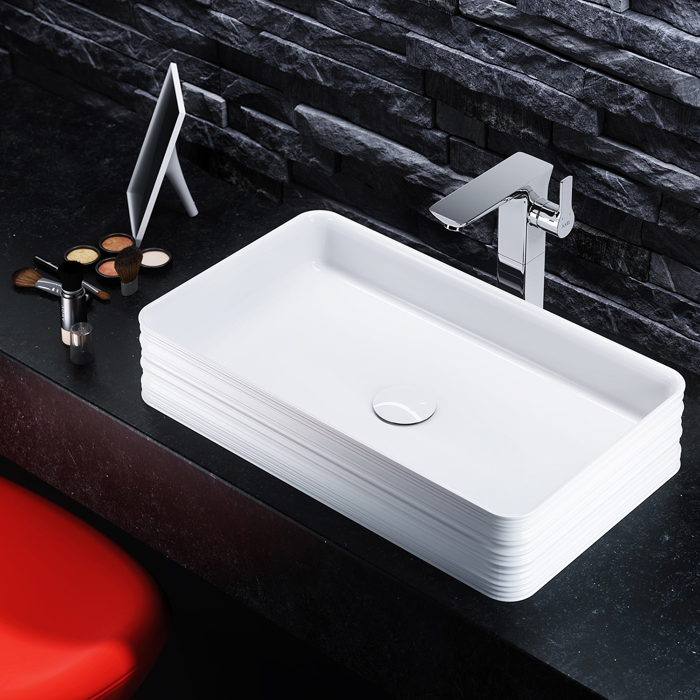water tap，Shower head，Rendering，stainless steel，