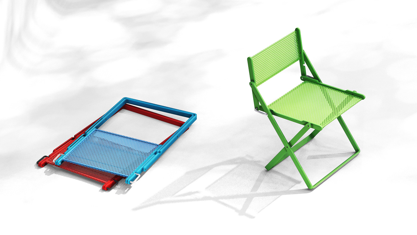 chair，Folding chair，simple，Metal，