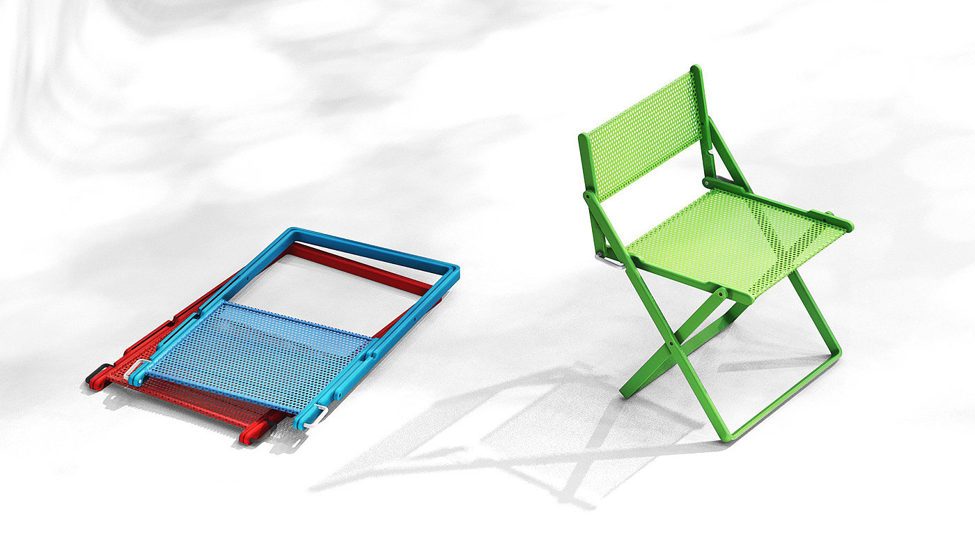 chair，Folding chair，simple，Metal，