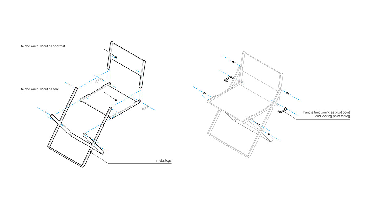 chair，Folding chair，simple，Metal，