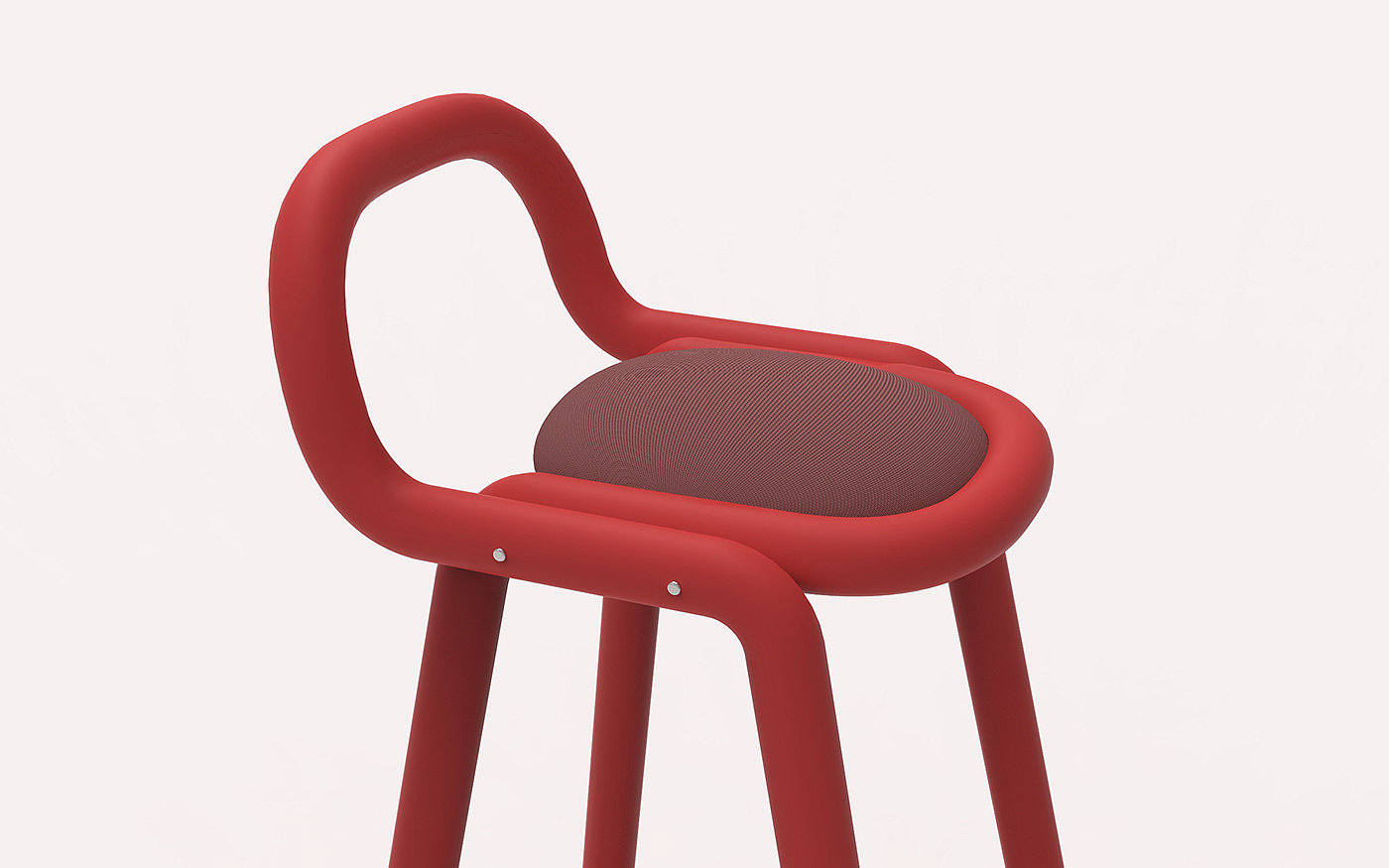 椅子，红色，金属，织物，