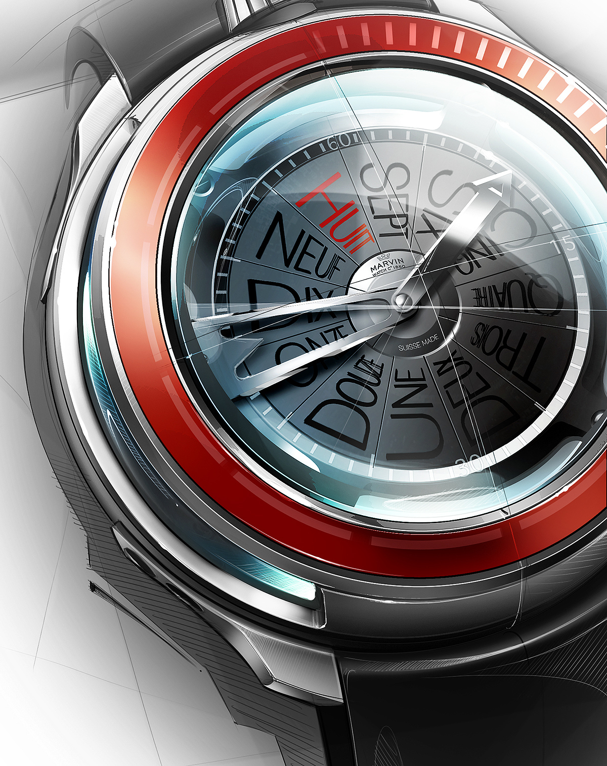 motion，Wrist watch，design sketch，draft，