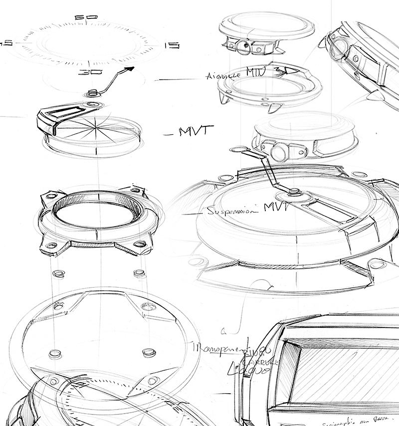 motion，Wrist watch，design sketch，draft，