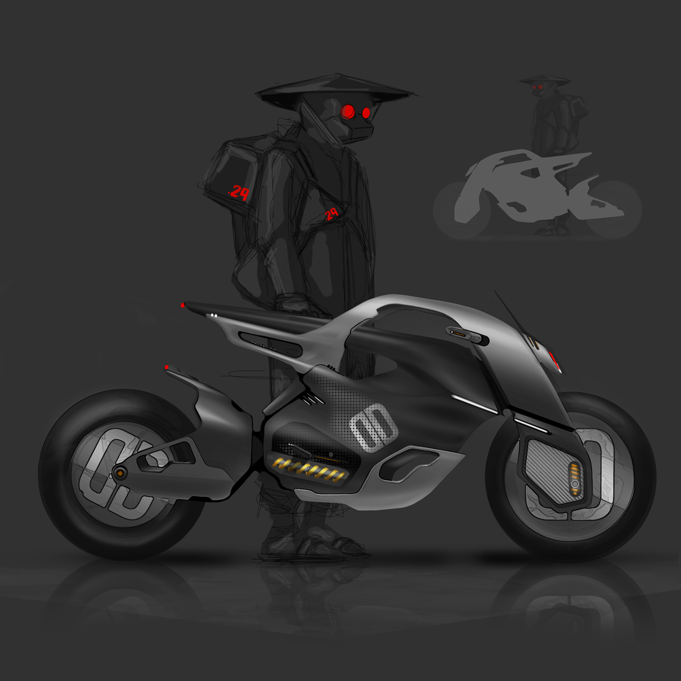 sketch，motorcycle，automobile，Role design，Hand drawn manuscript，