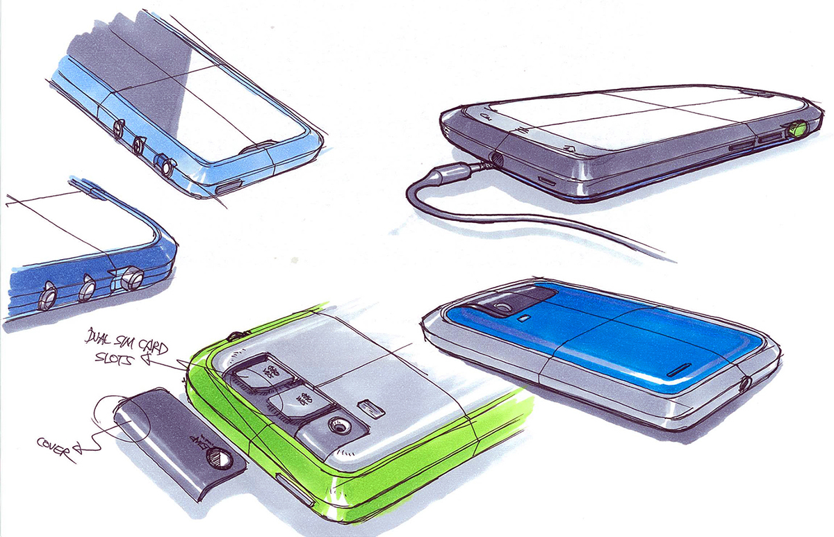 Hand drawn，draft，sketch，mobile phone，painting，