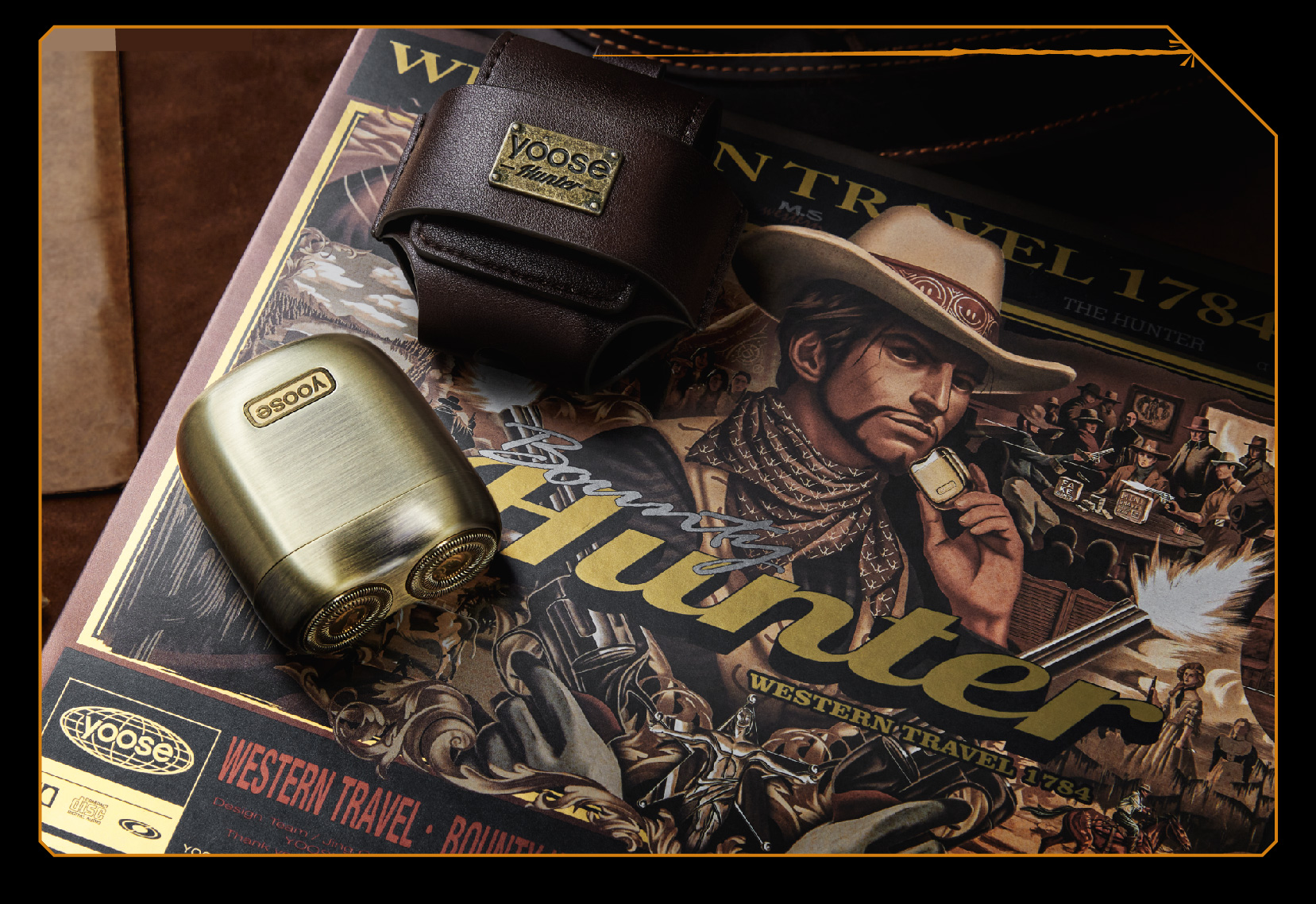 Illustration packaging，product design，Retro，Gift box，trend，Gehu，Electric shaver，Tide play，