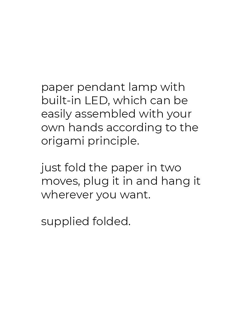折纸原理，可组装，可折叠，纸质吊灯，ORIGAMI LAMP，