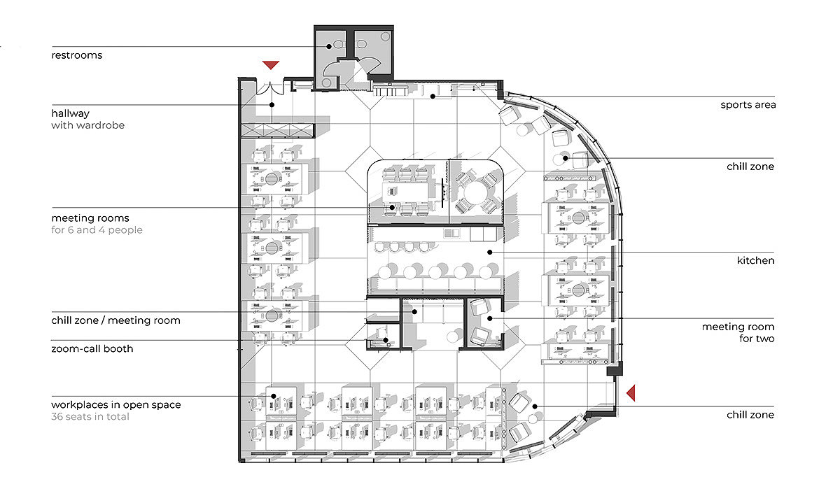 GOLD APPLE，MYTHOS，Interior design，spatial distribution ，GOLD APPLE OFFICE，