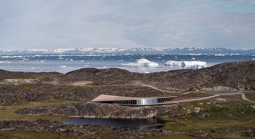 海岸景观，建筑，游客中心，观景台，Icefjord Centre，