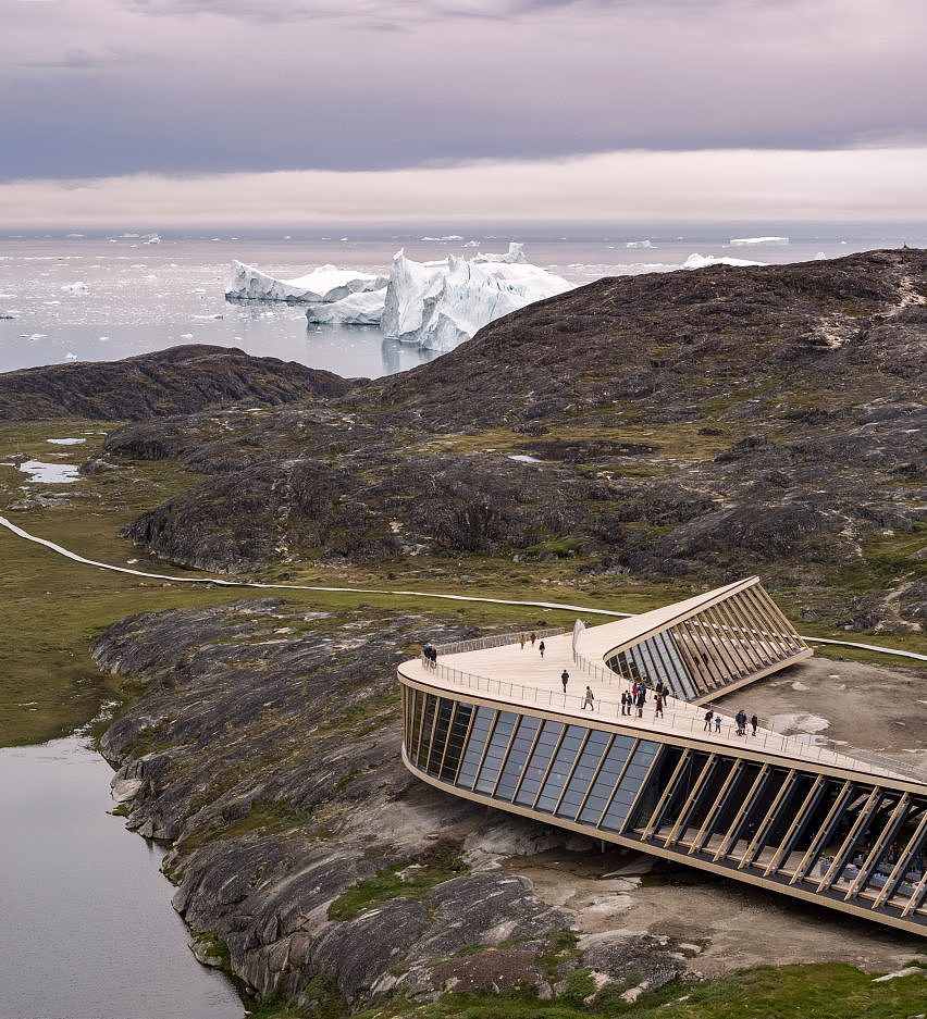 海岸景观，建筑，游客中心，观景台，Icefjord Centre，