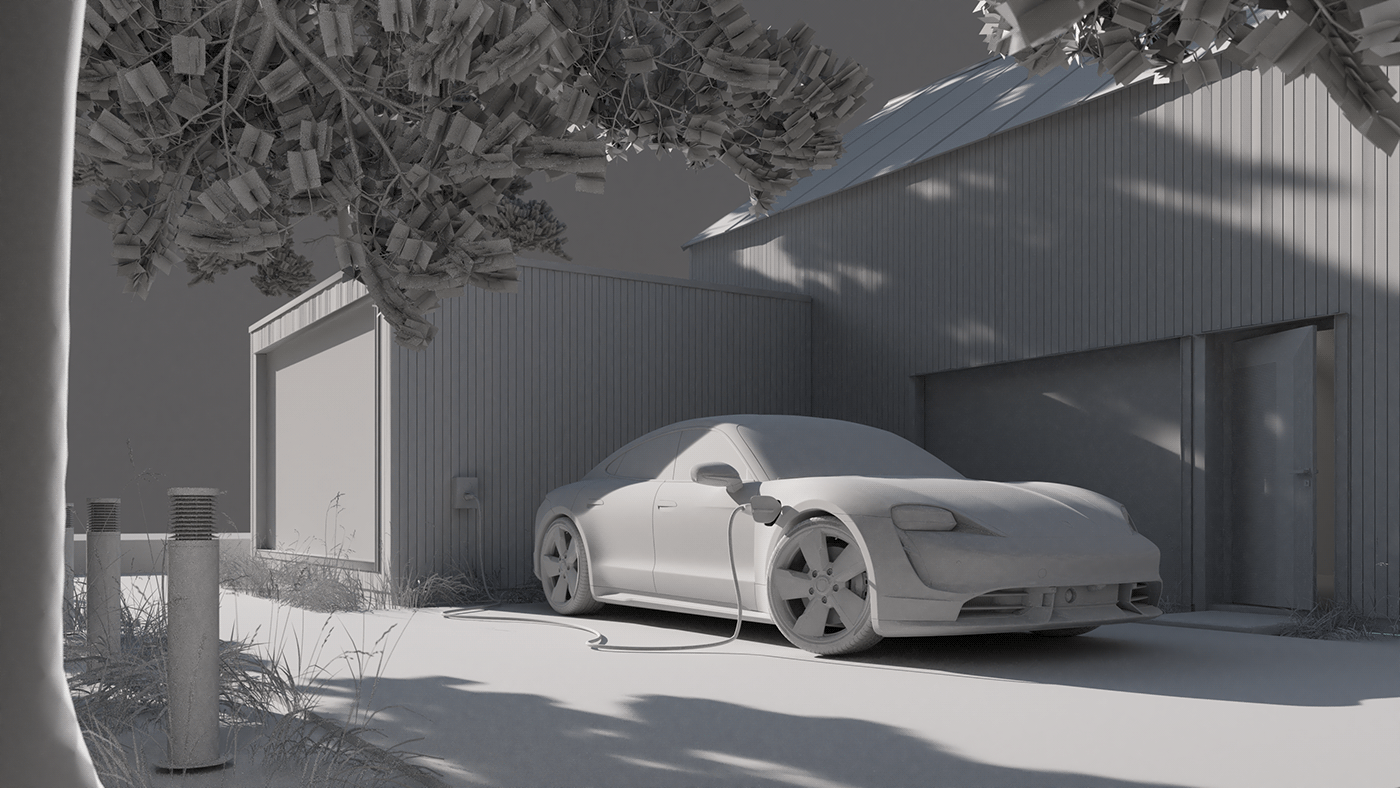 Porsche，new energy，Sports car，automobile，cgi，