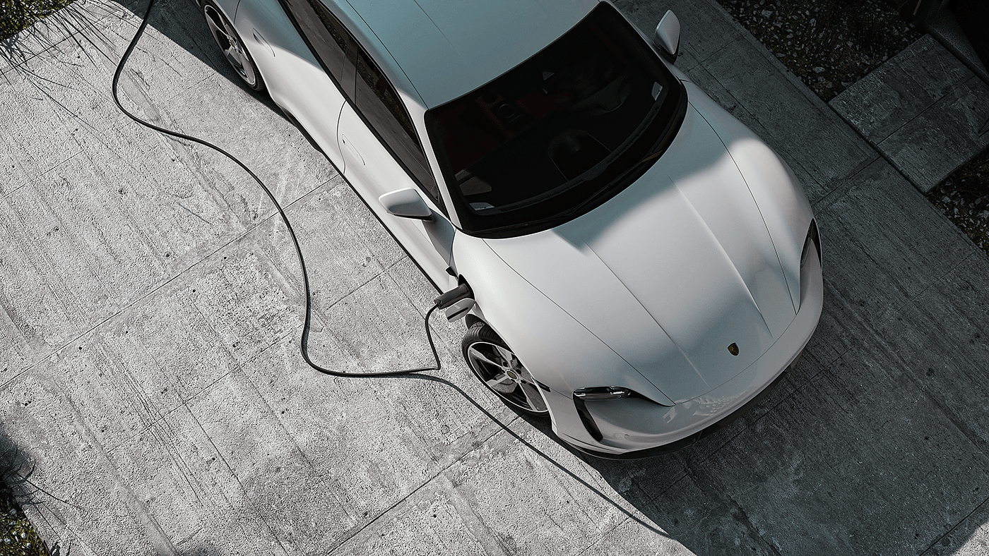 Porsche，new energy，Sports car，automobile，cgi，