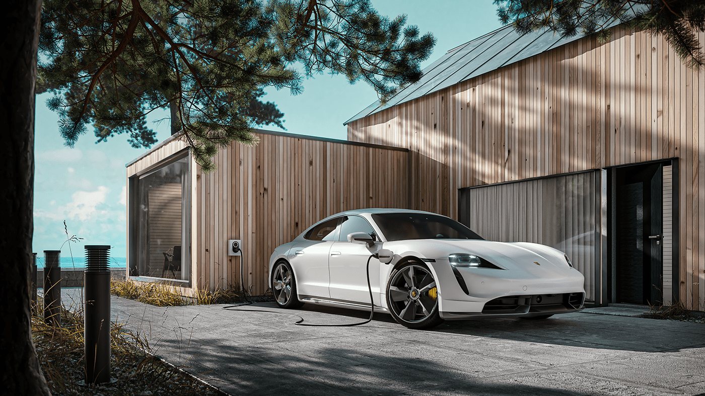 Porsche，new energy，Sports car，automobile，cgi，