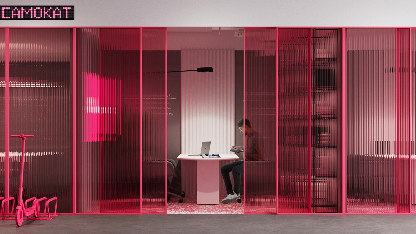 Office design，Minimalism，Pink，