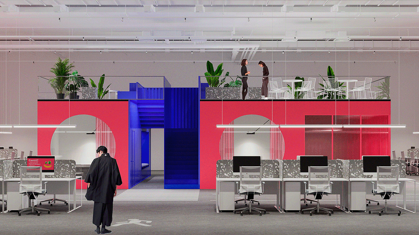 Office design，Minimalism，Pink，