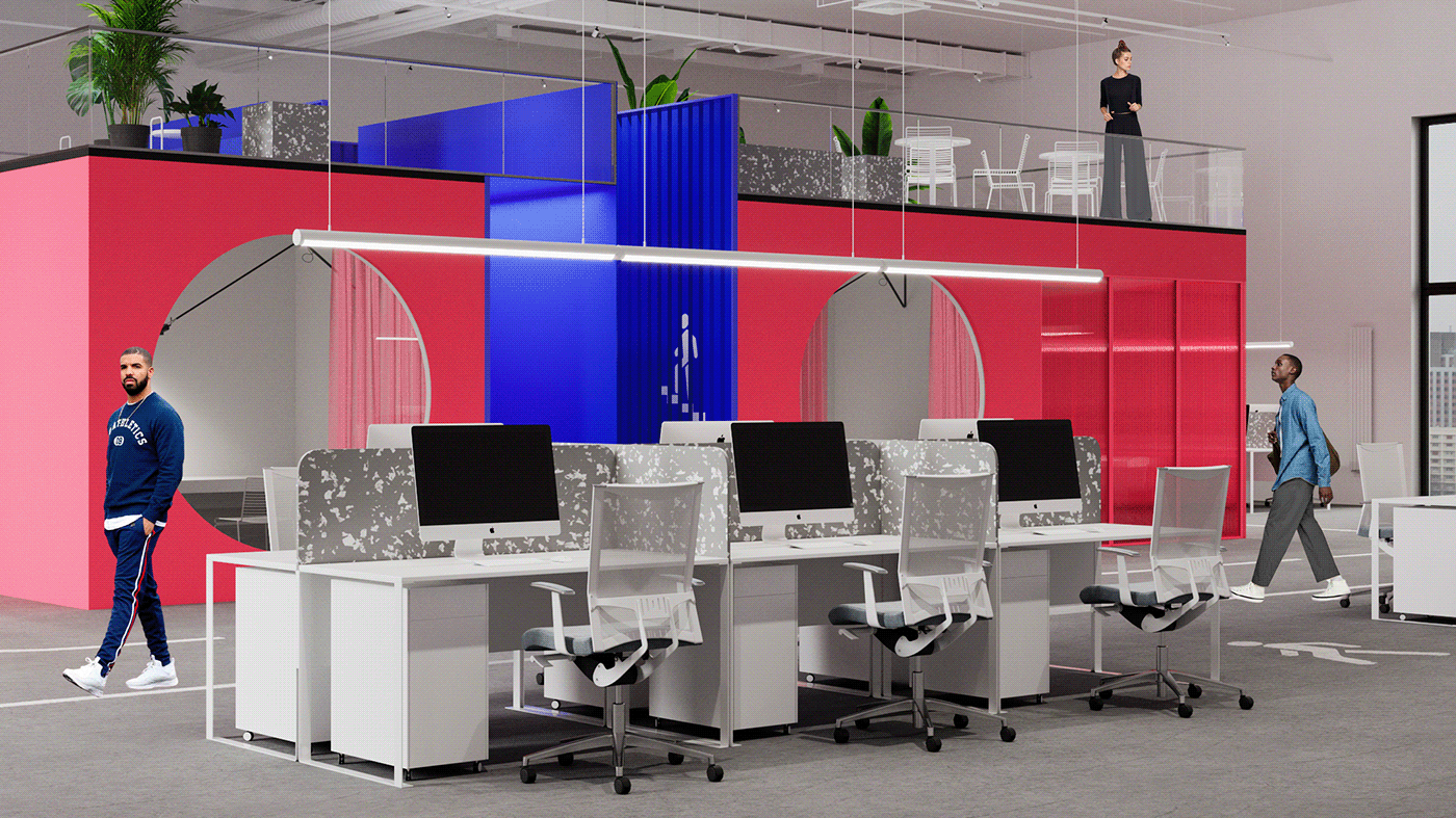 Office design，Minimalism，Pink，