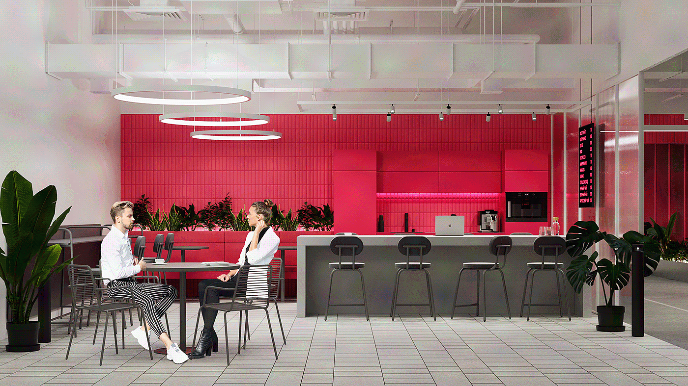 Office design，Minimalism，Pink，