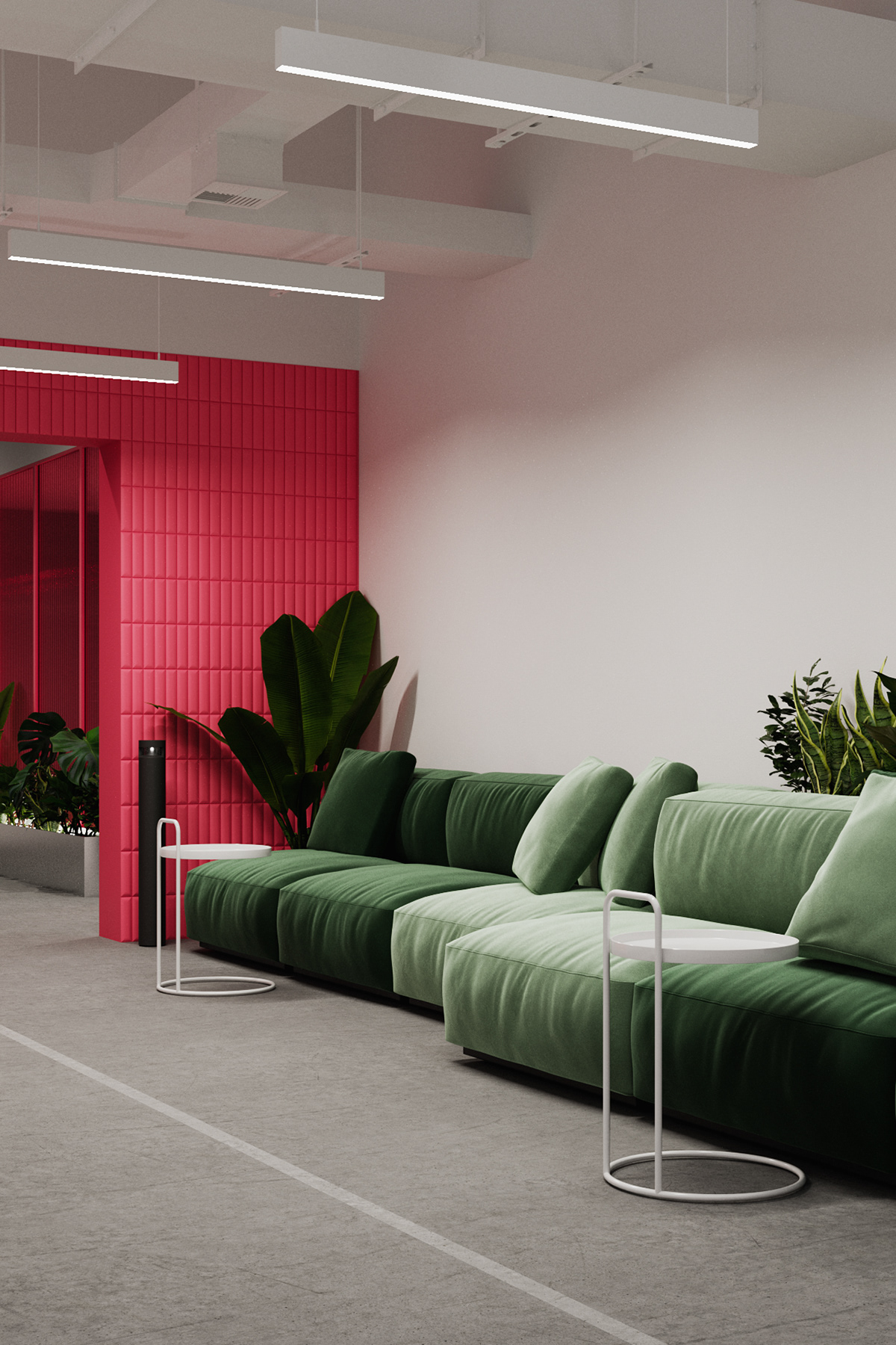 Office design，Minimalism，Pink，