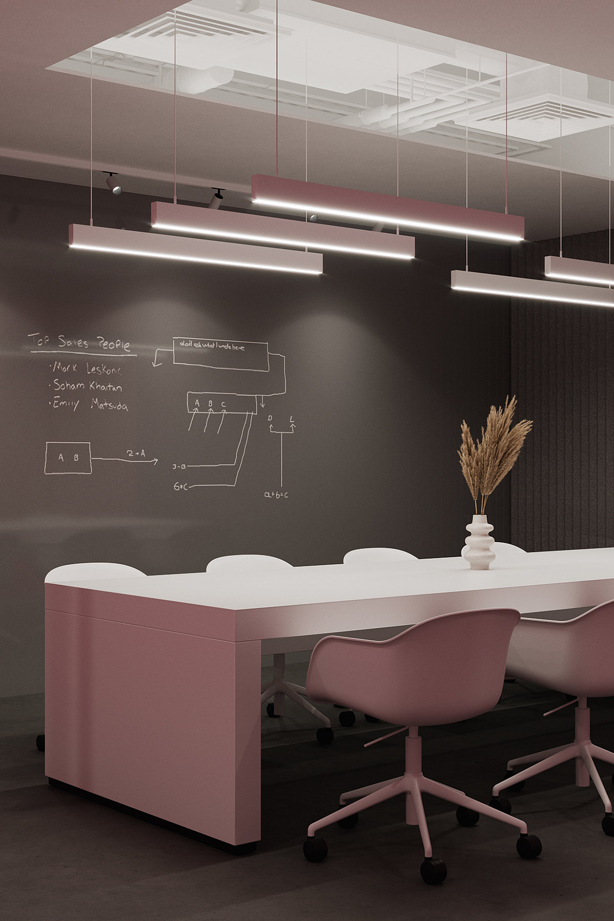 Office design，Minimalism，Pink，