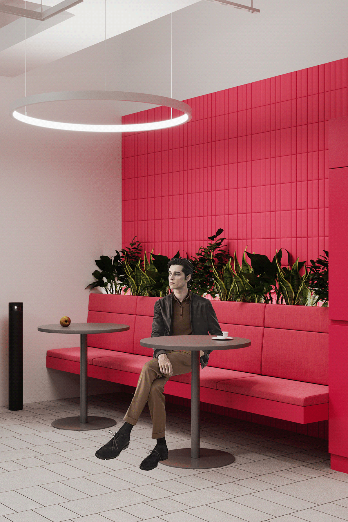 Office design，Minimalism，Pink，