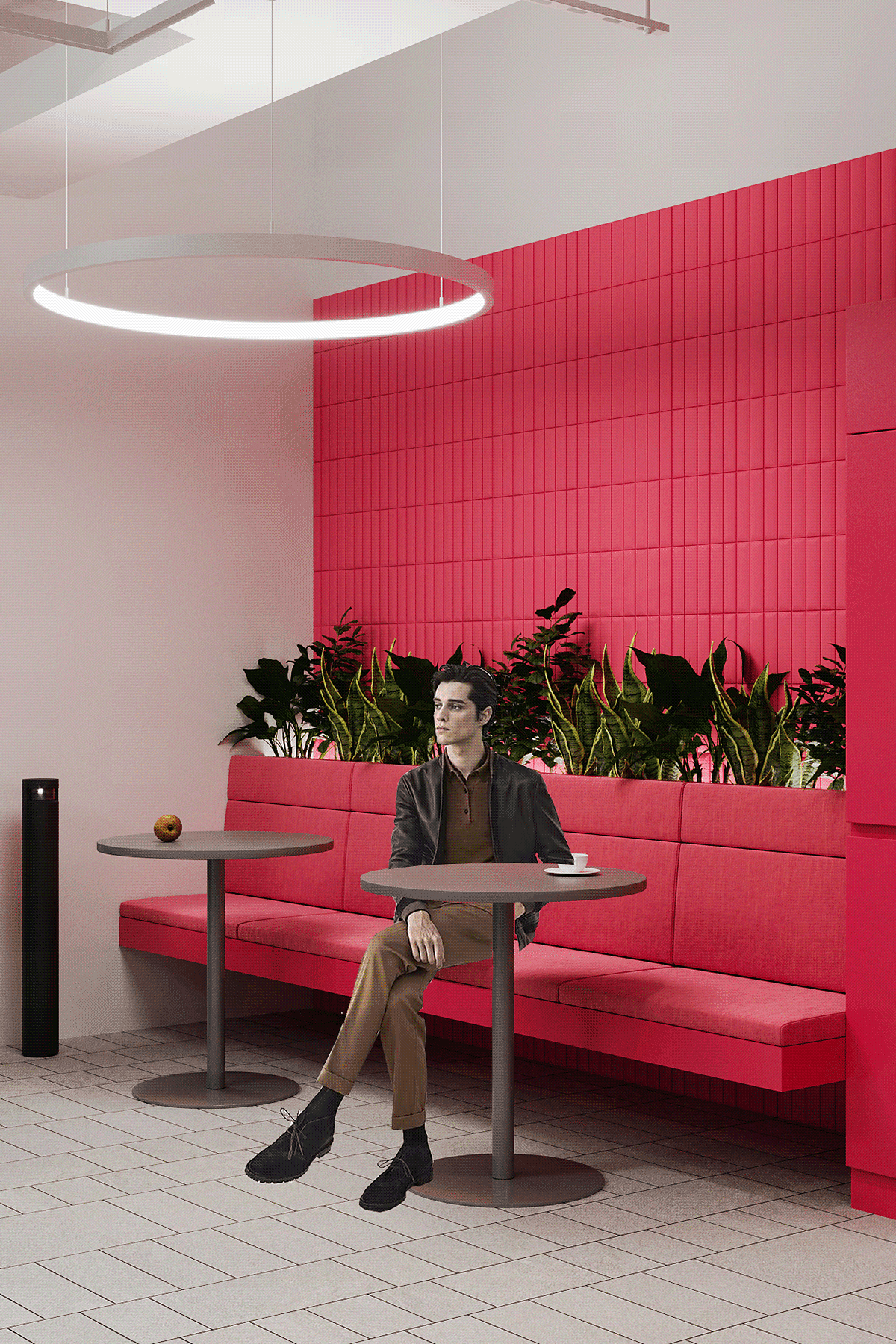 Office design，Minimalism，Pink，