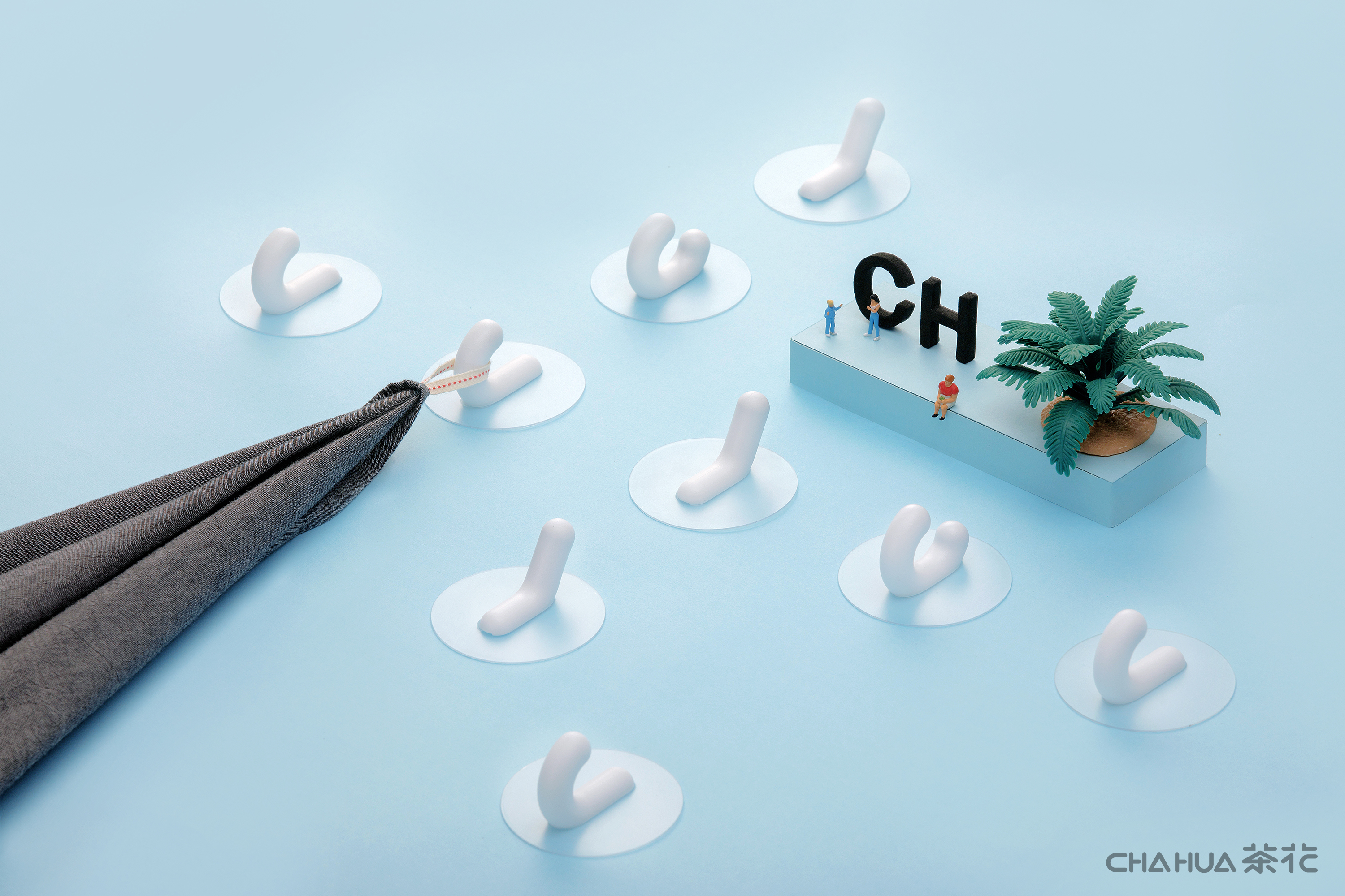 Camellia，Home Furnishing，Sticking hook，letter，white，geometry，a hook，