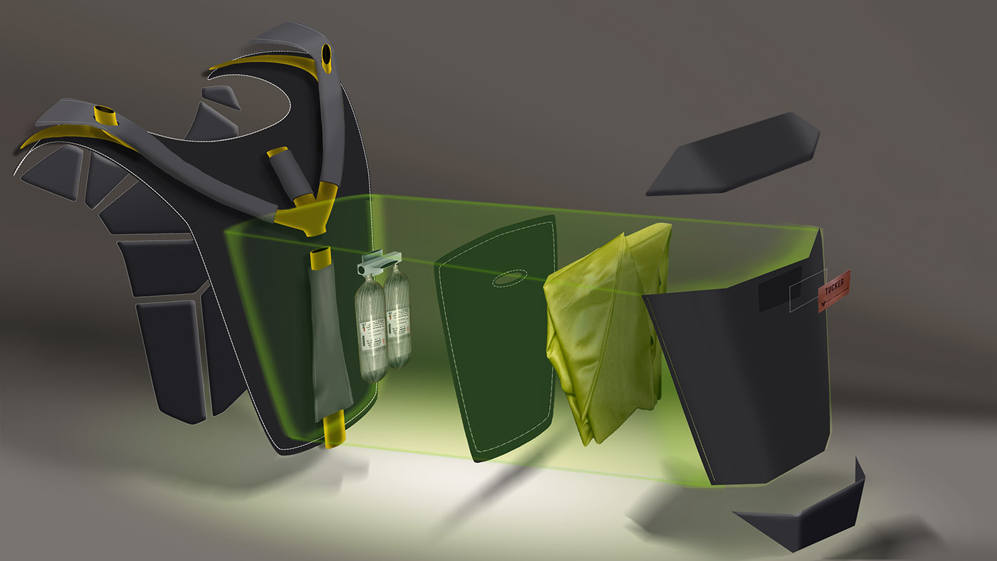 product design，industrial design，Airbag system，Free fall tool，