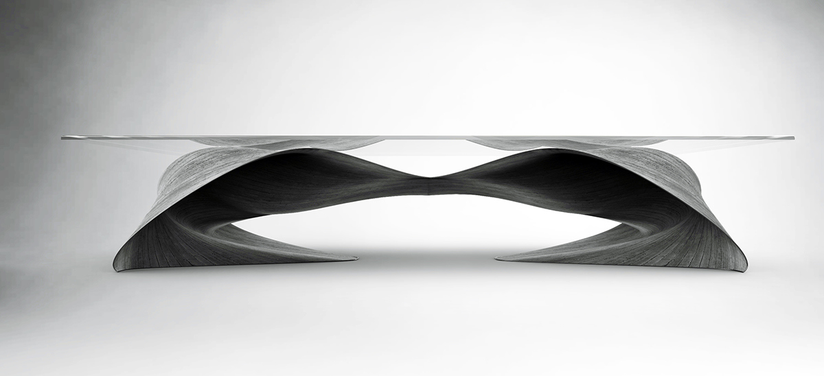 streamline，woodiness，tea table，modern，