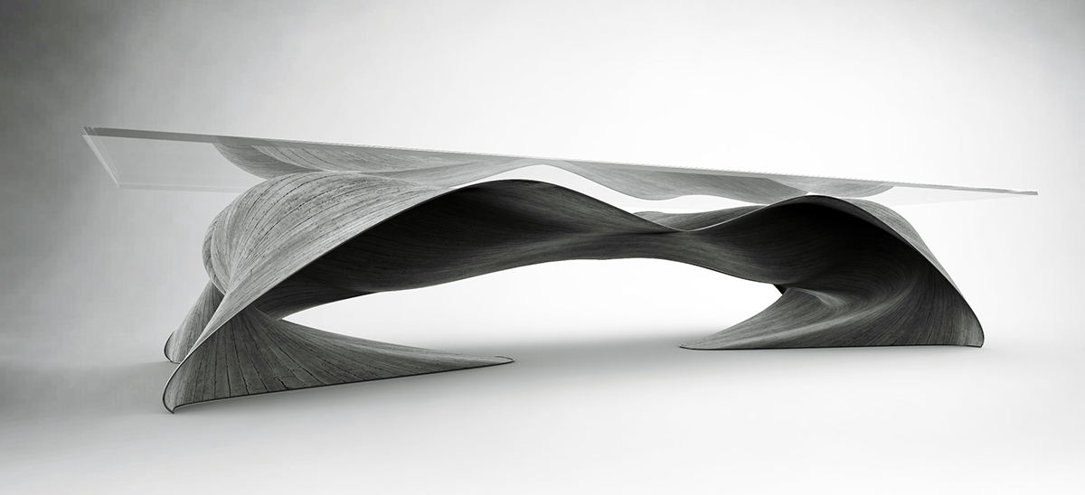 streamline，woodiness，tea table，modern，