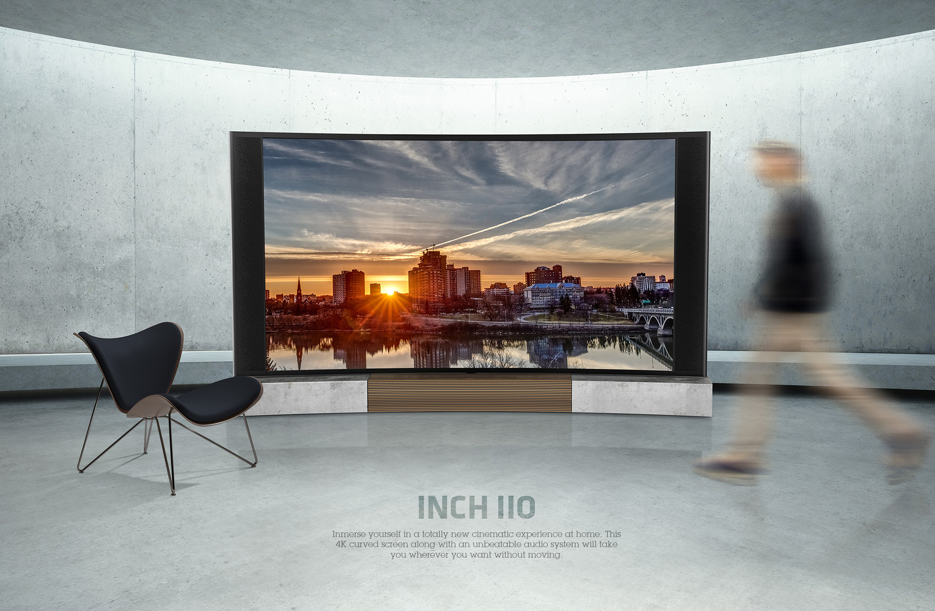 curvature，Television，Concrete，wood，