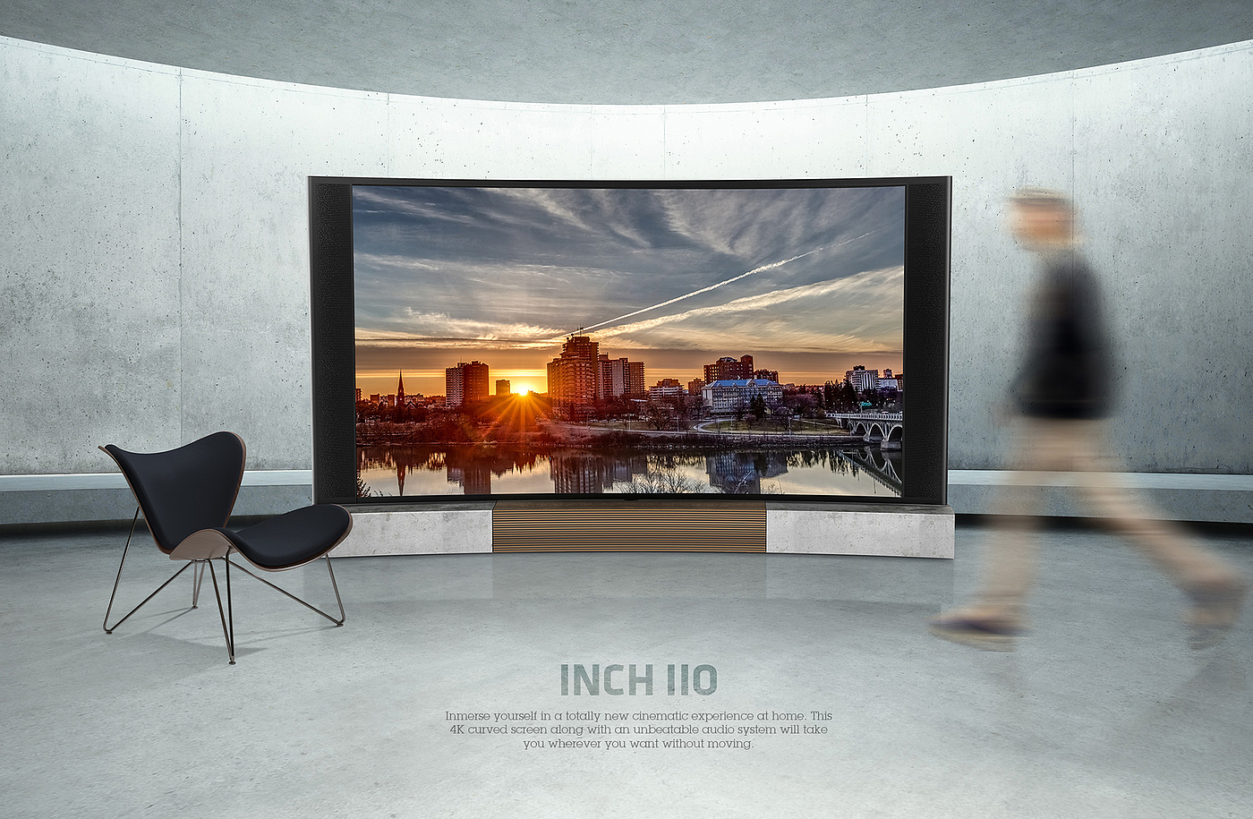 curvature，Television，Concrete，wood，