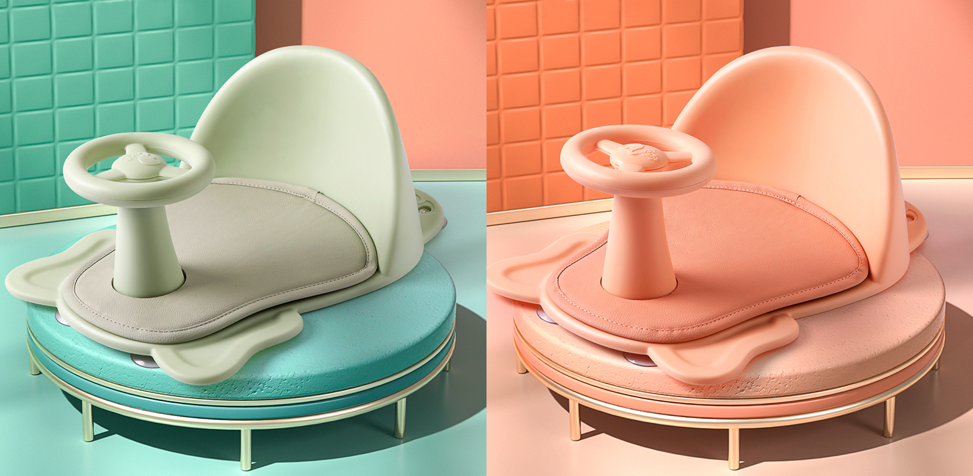 product design，Mother and baby，Wash and protect，children，Bath stool，